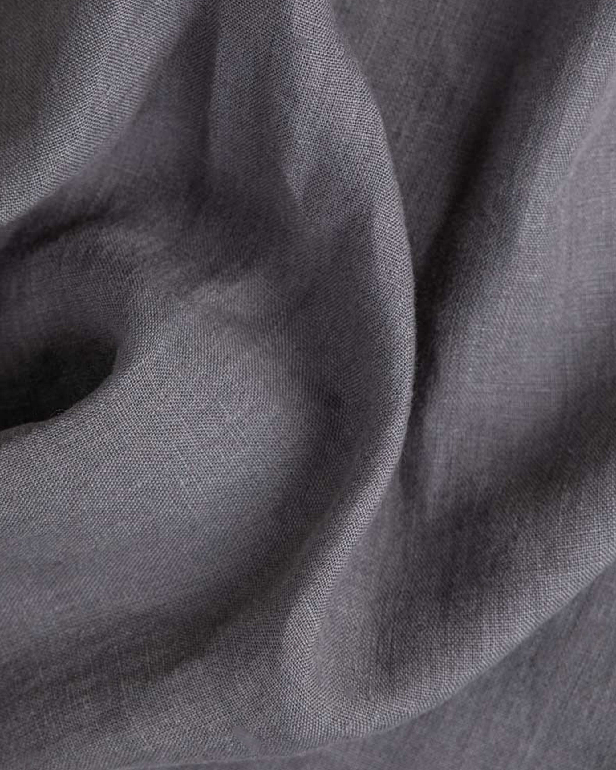 Charcoal gray linen fitted sheet
