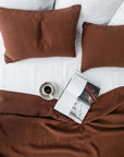 Chocolate brown linen pillowcase