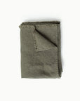 Heavyweight linen throw blanket in Dark green