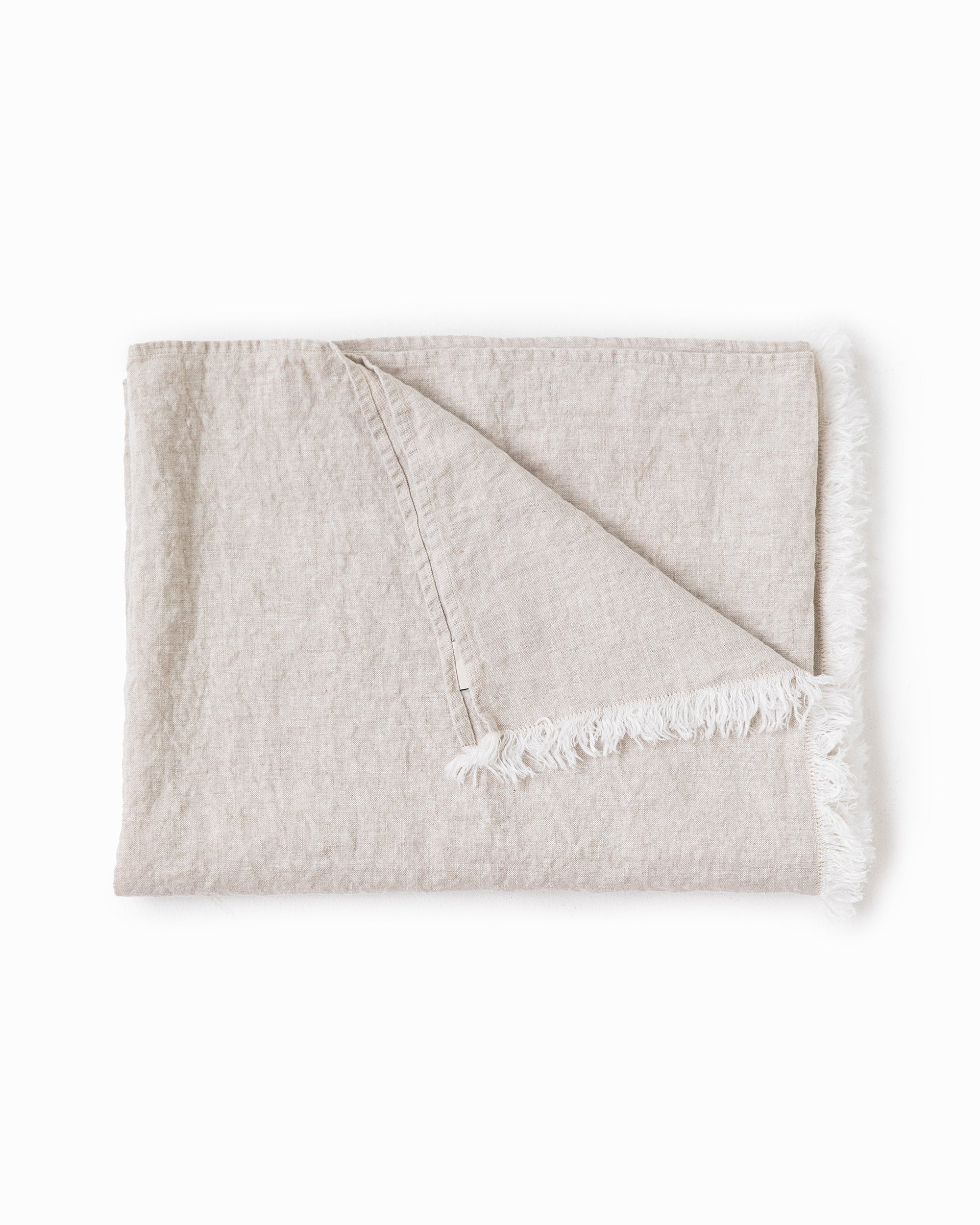 Heavyweight linen throw blanket in Natural melange