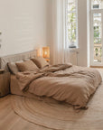 Latte linen sheet set (4 pcs)