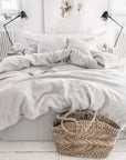 Light gray linen pillowcase