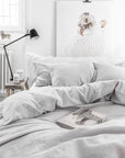 Light gray linen pillowcase