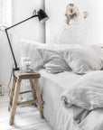 Light gray linen pillowcase