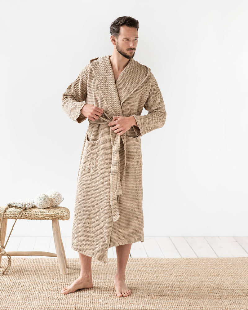Men's waffle bath robe