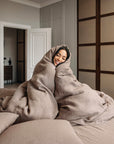 Mocha linen duvet cover