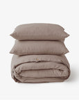 Mocha linen duvet cover set (3 pcs)
