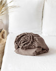 Mocha linen fitted sheet