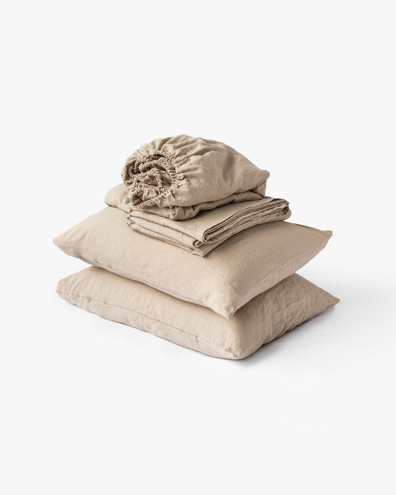 Natural linen sheet set (4 pcs)