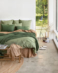 Sage linen-cotton duvet cover set (3 pcs)