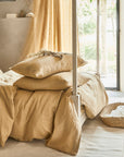 Sandy beige linen duvet cover