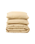 Sandy beige linen duvet cover set (3 pcs)