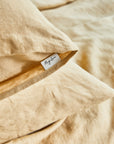 Sandy beige linen duvet cover set (3 pcs)