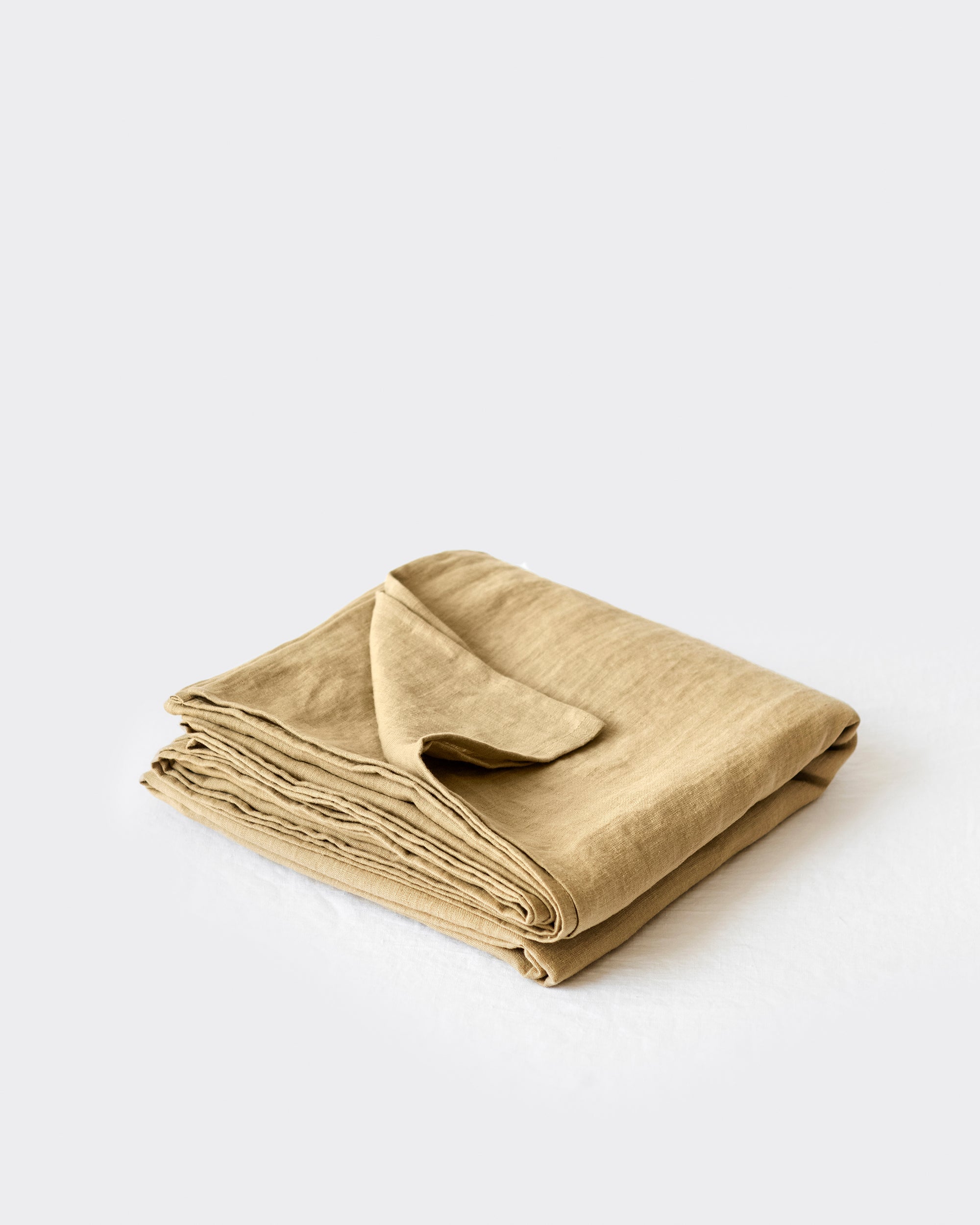 Sandy beige linen flat sheet