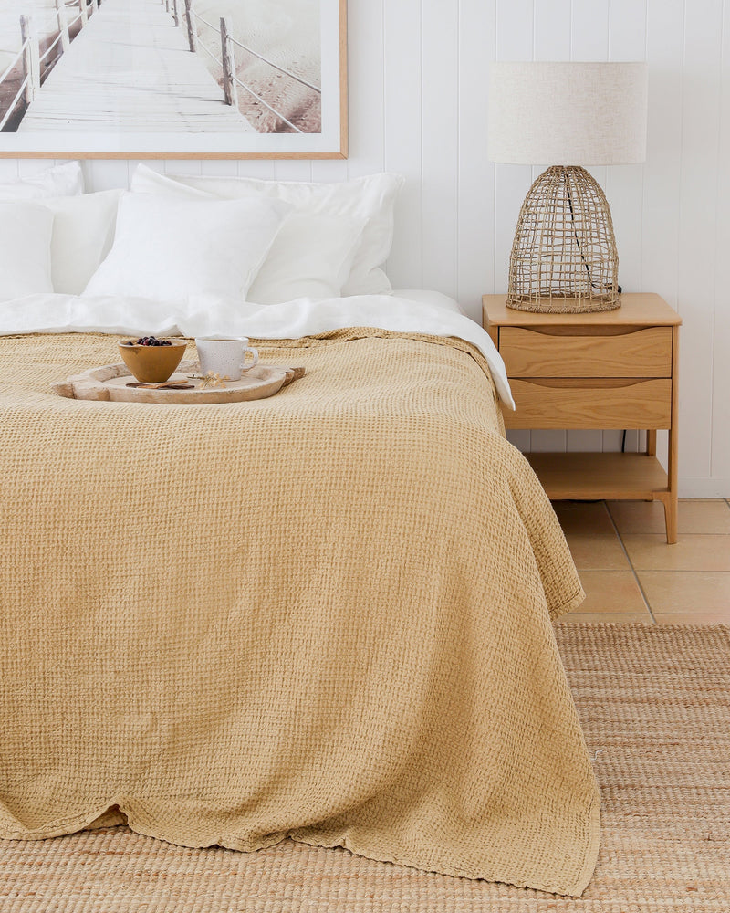 Sandy beige waffle blanket