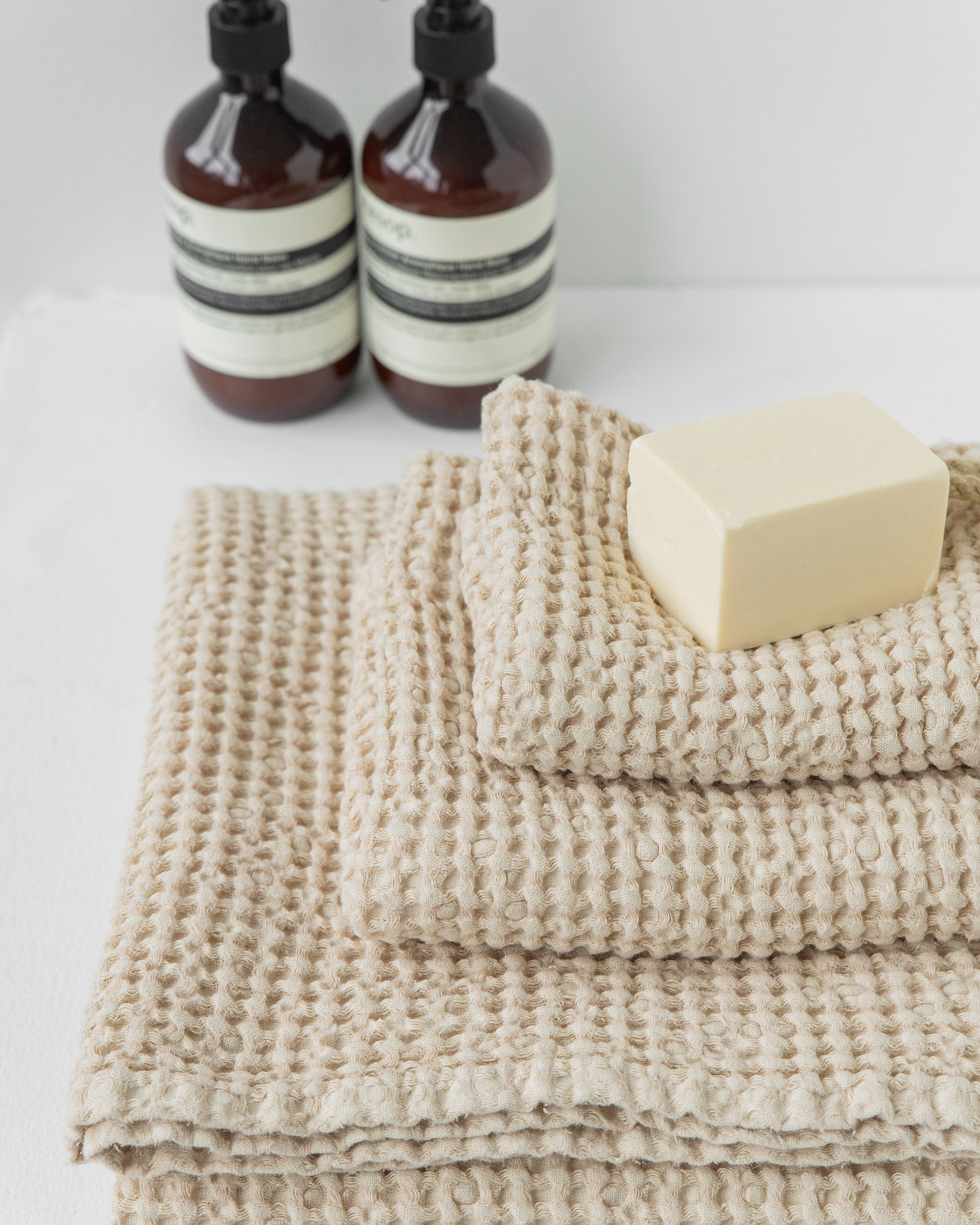 Vanilla waffle towel set (3 pcs)