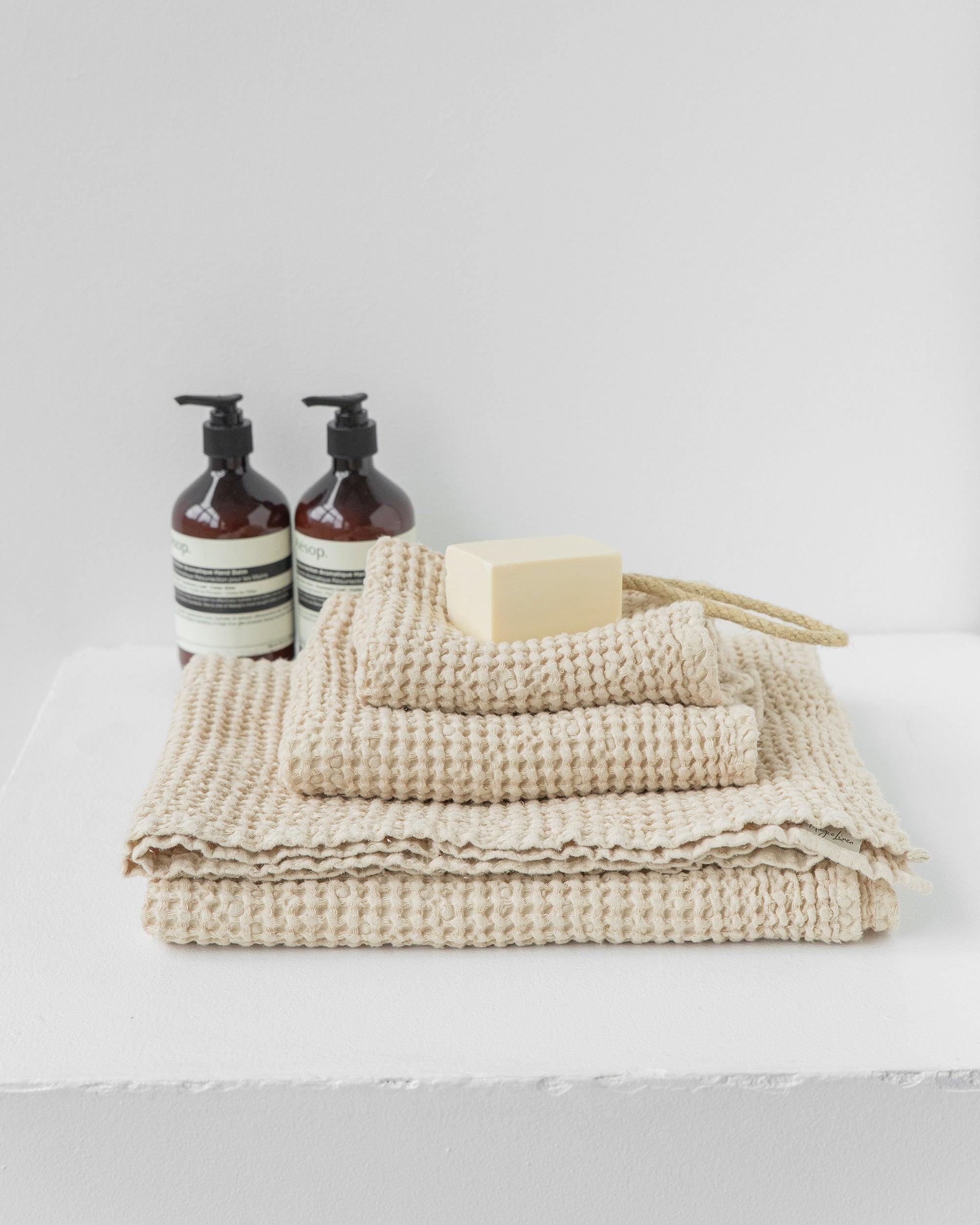 Vanilla waffle towel set (3 pcs)