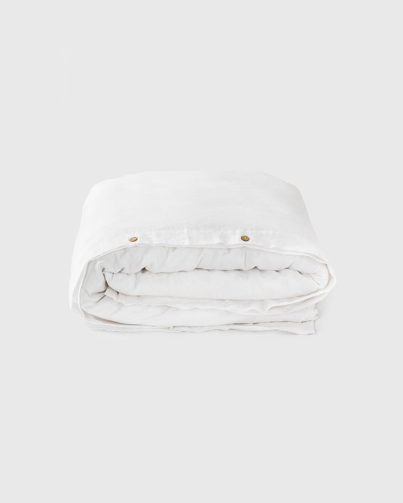 White linen duvet cover