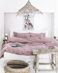 Woodrose linen duvet cover