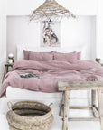 Woodrose linen duvet cover set (3 pcs)