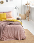 Woodrose linen duvet cover set (3 pcs)