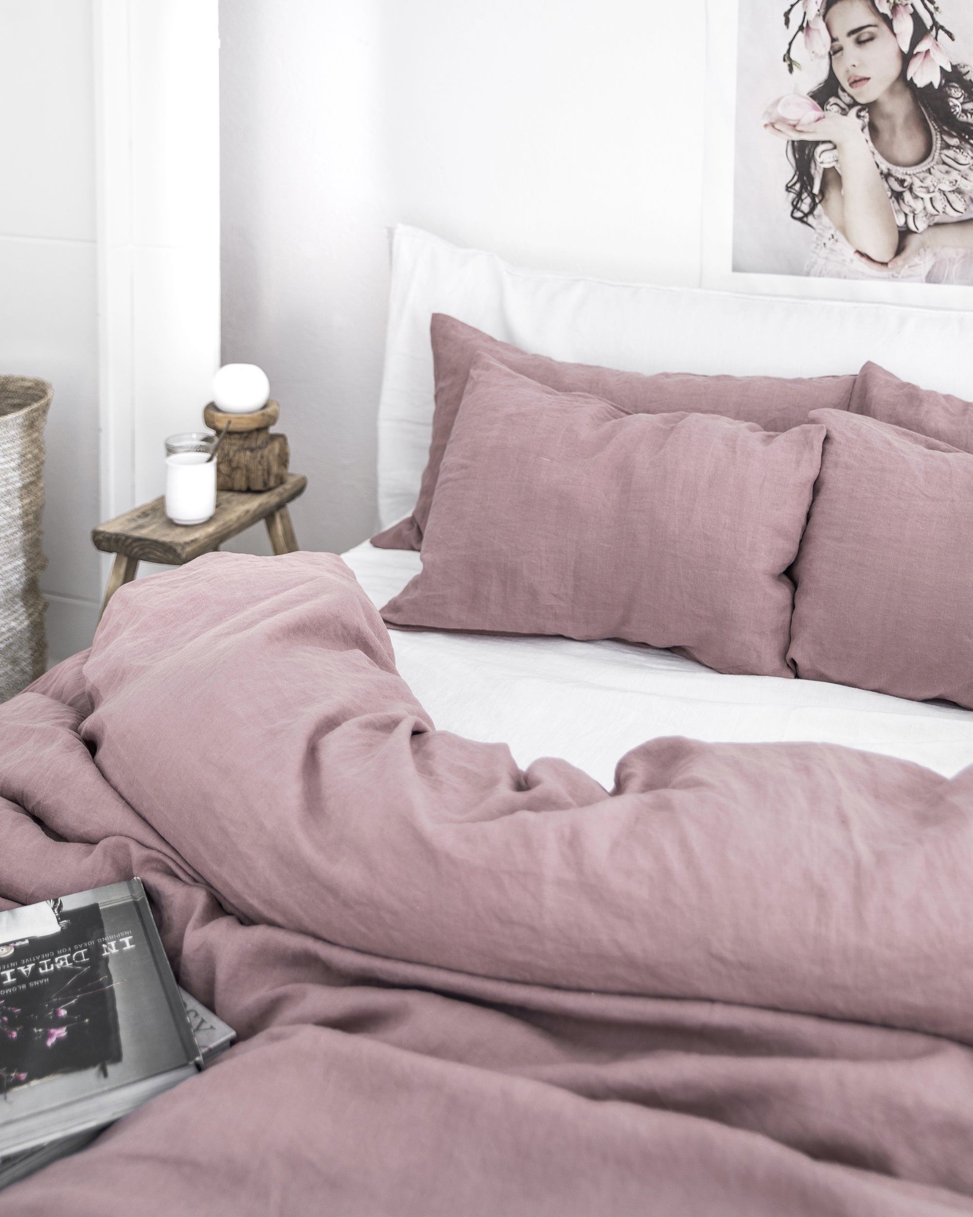 Woodrose linen sheet set (4 pcs)